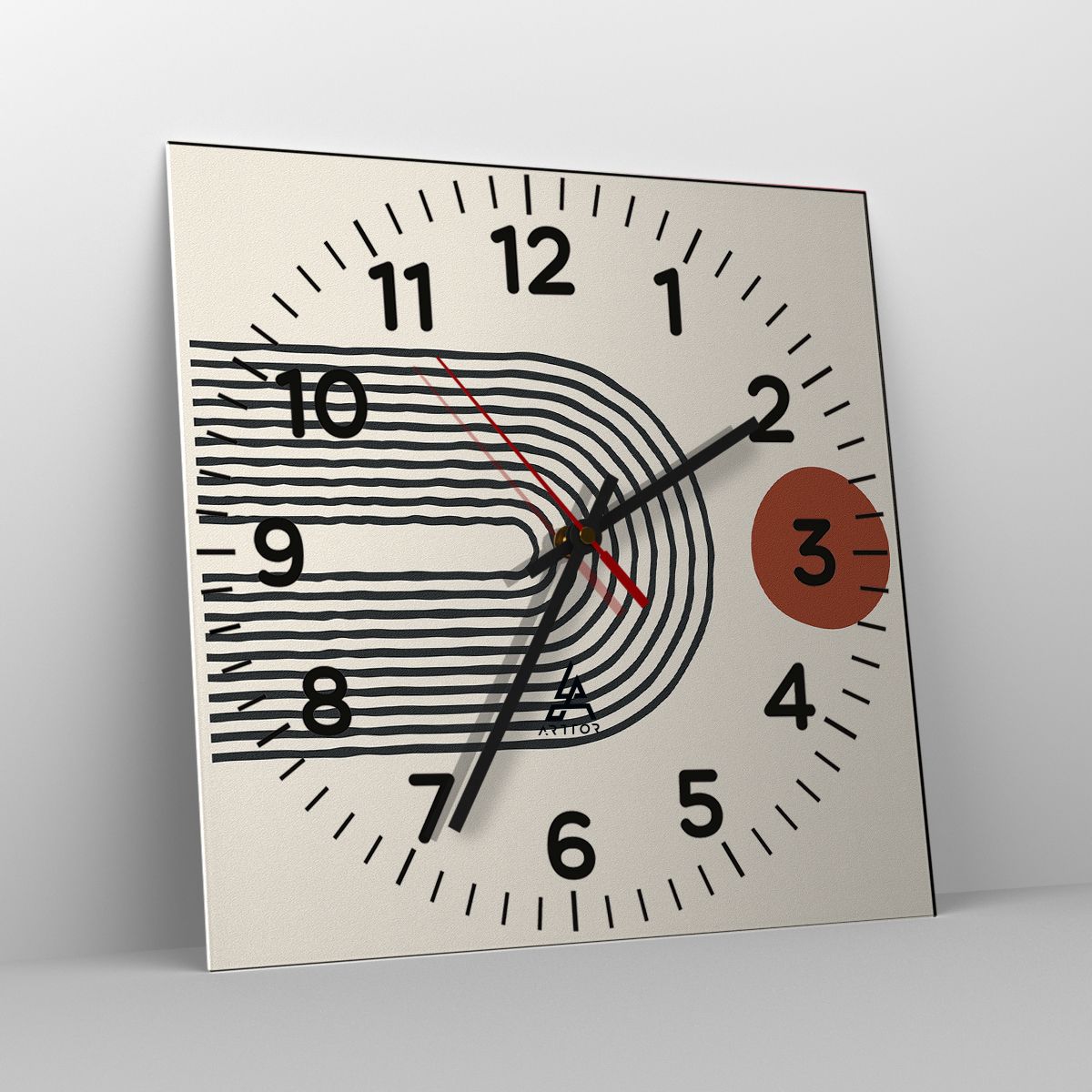 Orologio da parete Arttor - Magnetismo di forme e colori - Quadrante con  numeri, Forma: Quadrato - 40x40 cm - Astrazione, Grafica, Modello Moderno