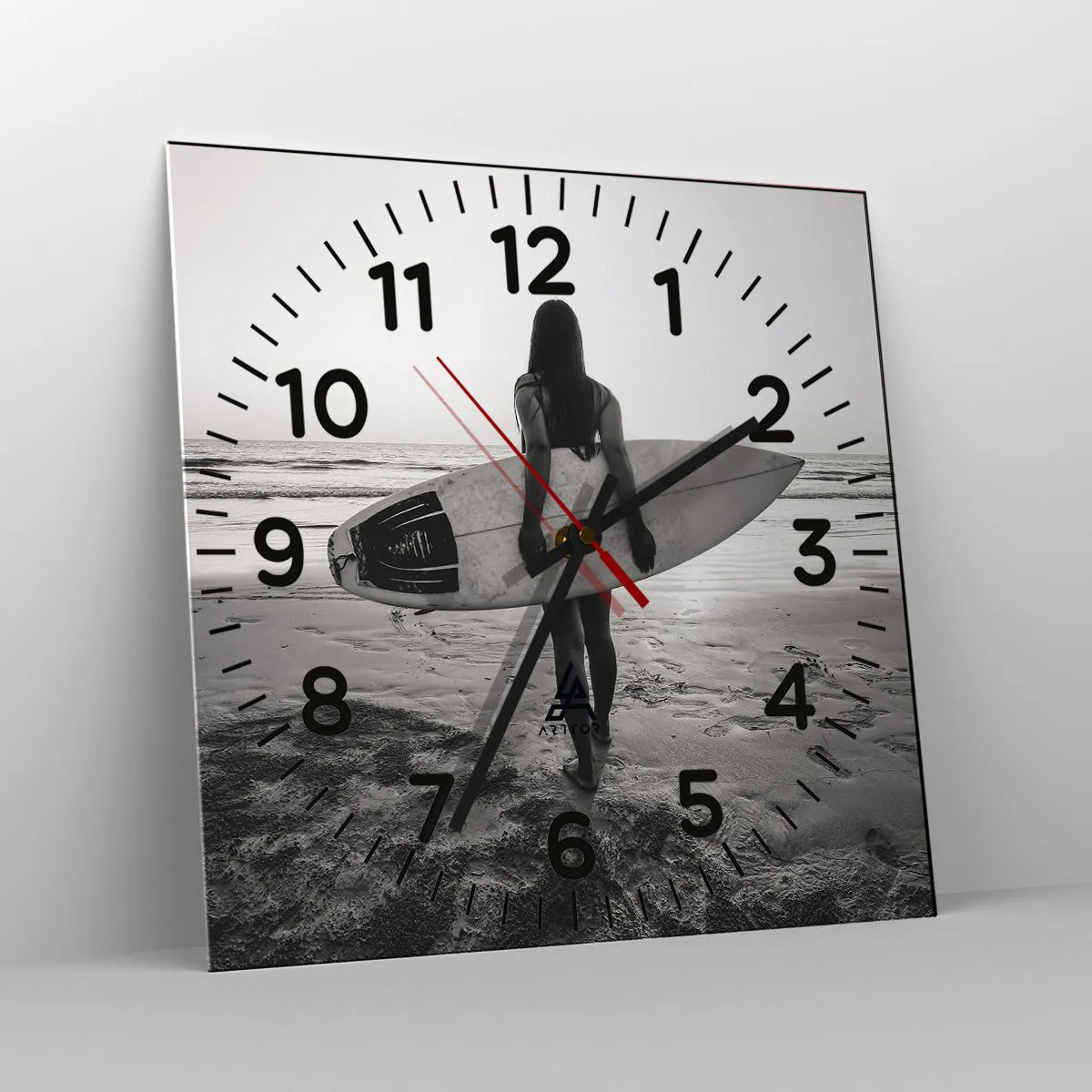 Ceas de perete - Ceas pe sticlă - Fiica valului mării - 40x40 cm