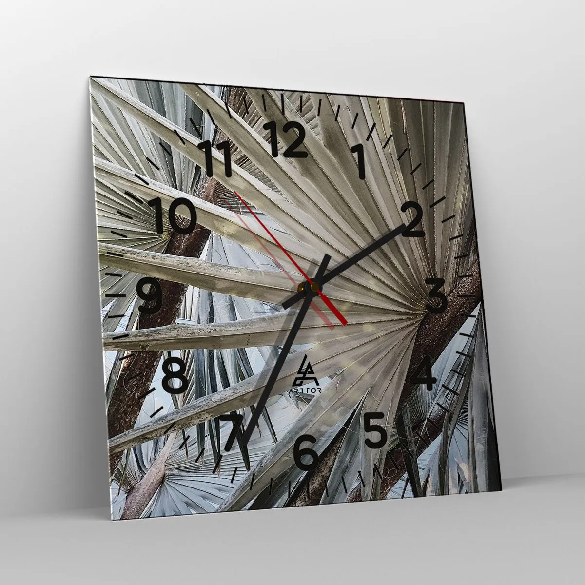 Wall clock - Clock on glass - Fans in tropics - 40x40 cm
