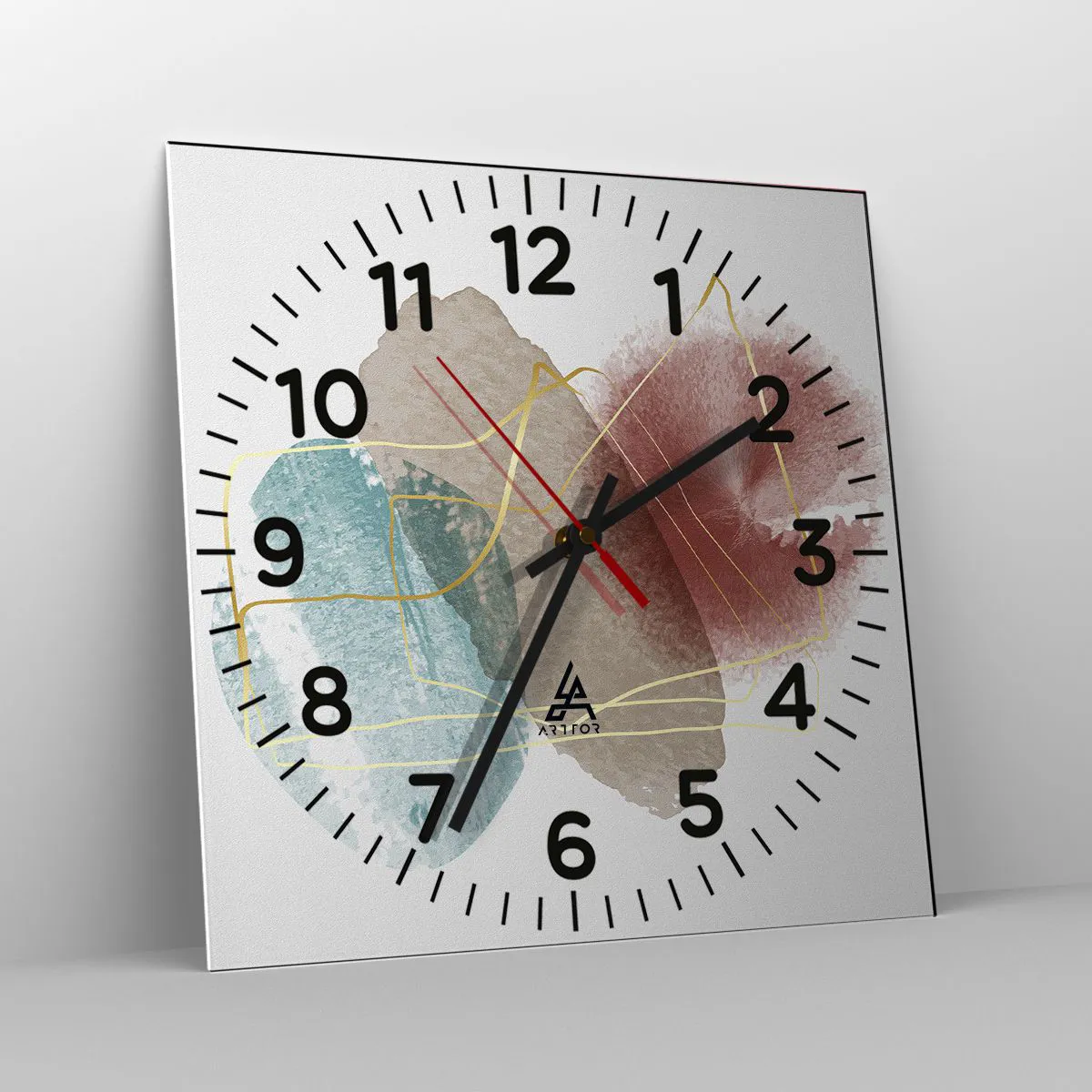 Ceas de perete - Ceas pe sticlă - Mărgele de spațiu - 40x40 cm