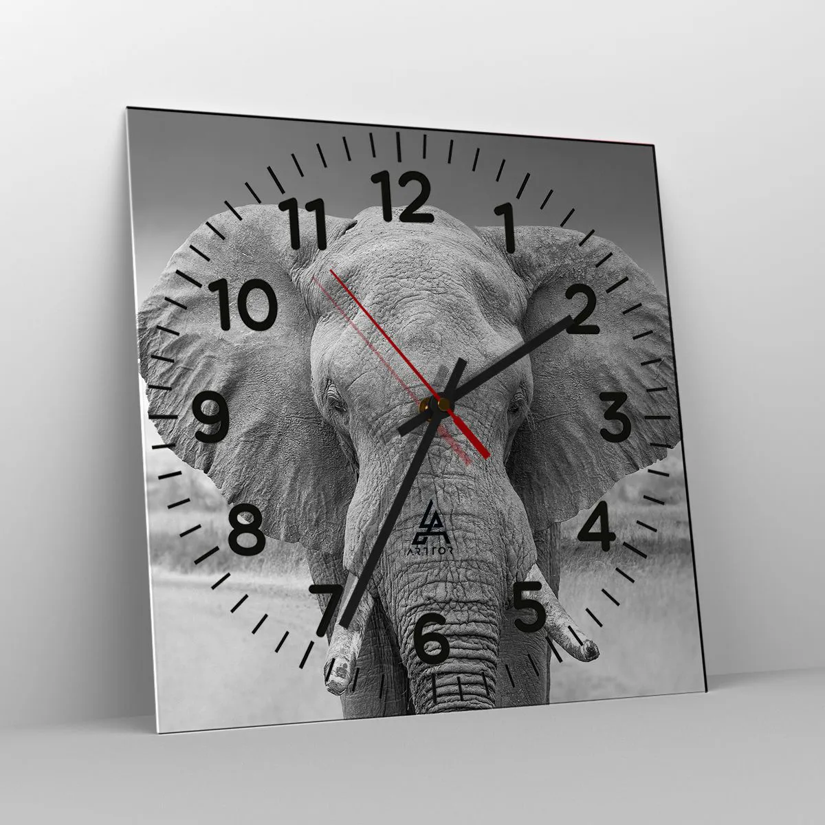 Wall clock - Clock on glass - Welcome to My World - 40x40 cm