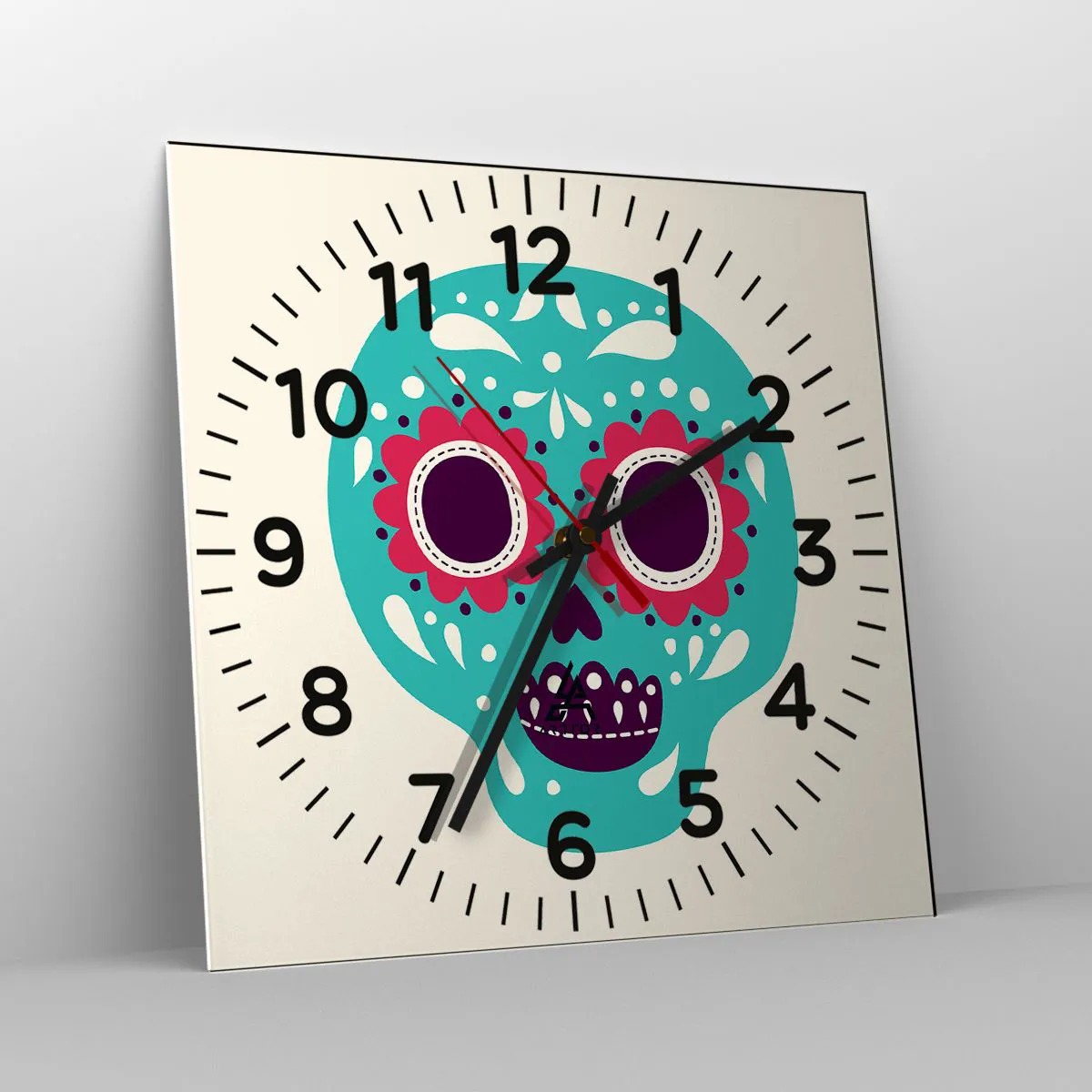 Reloj de pared - Reloj de vidrio - La vida: diversión hasta la muerte - 40x40 cm