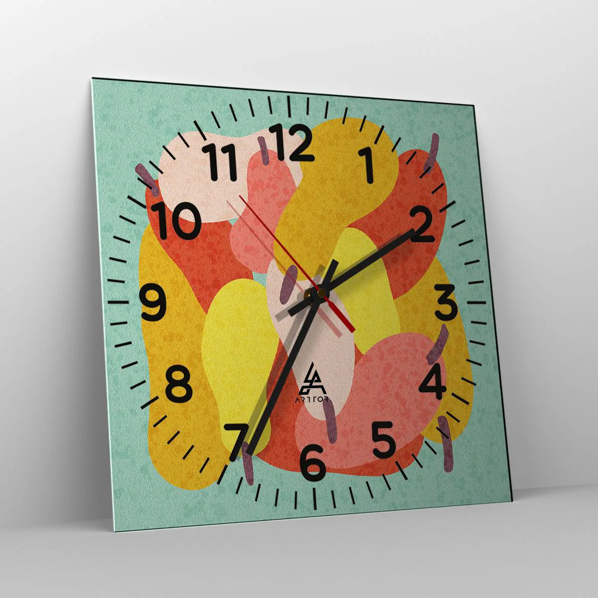 Relógio de parede - Relógio em vidro - Experimente o sol de verão - 40x40 cm