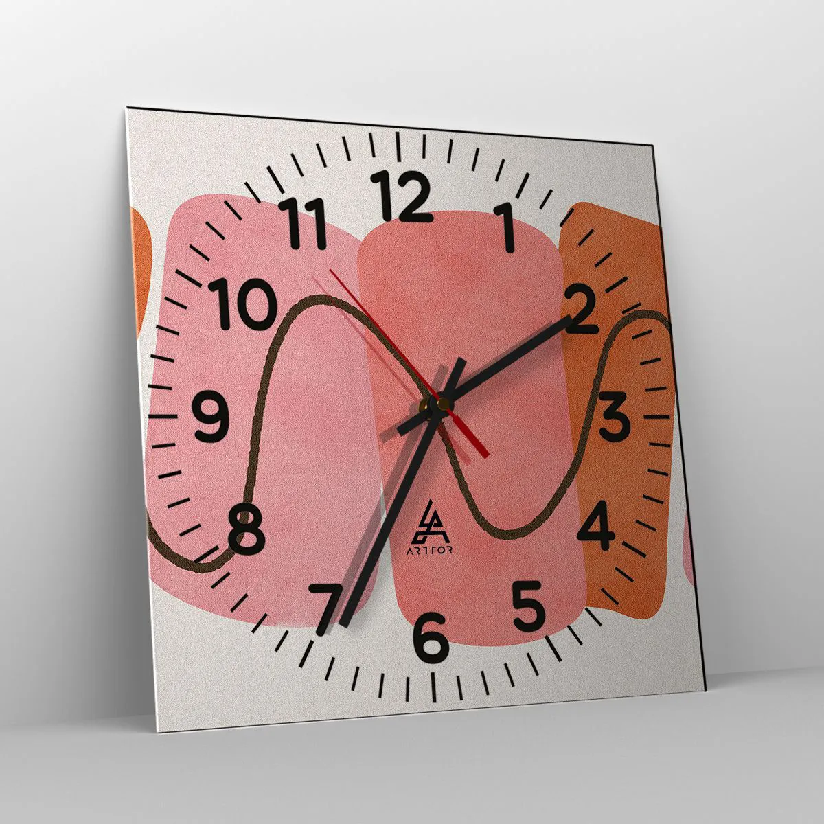 Orologio da parete - Orologio in Vetro - Il delicato movimento delle forme - 40x40 cm