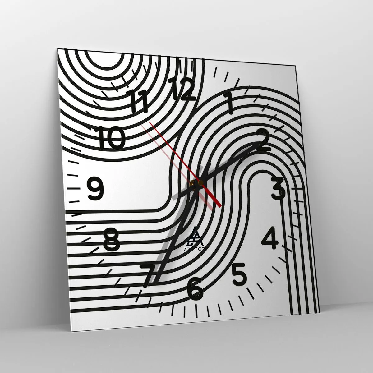 Wanduhr - Glasuhr - An der Kurve - 40x40 cm