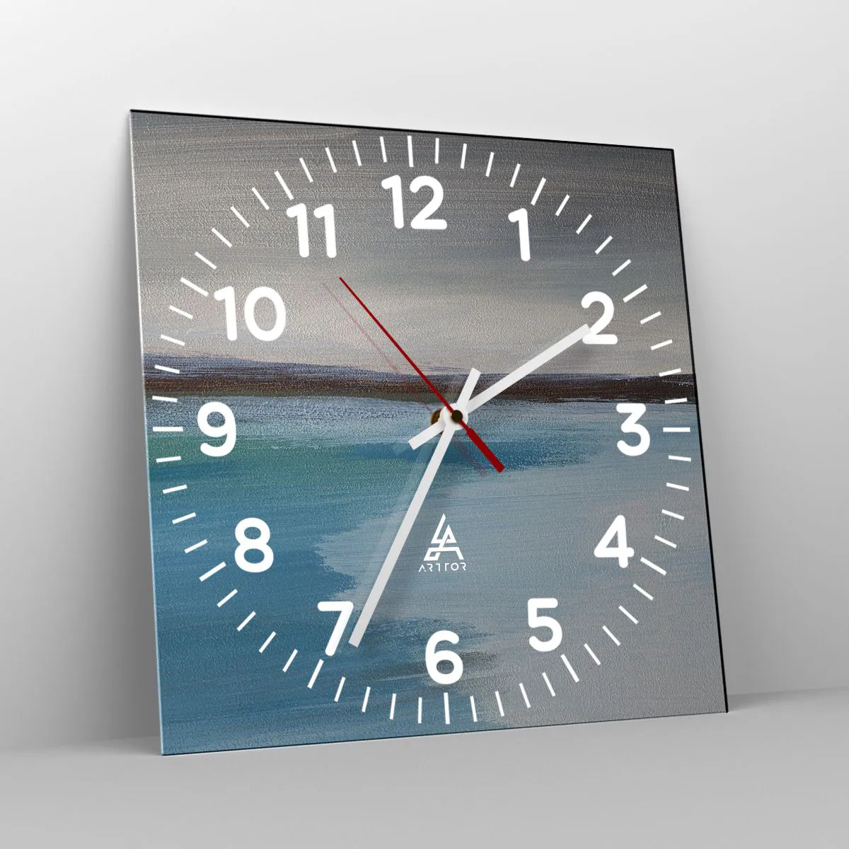 Reloj de pared - Reloj de vidrio - Paisaje horizontal - 40x40 cm