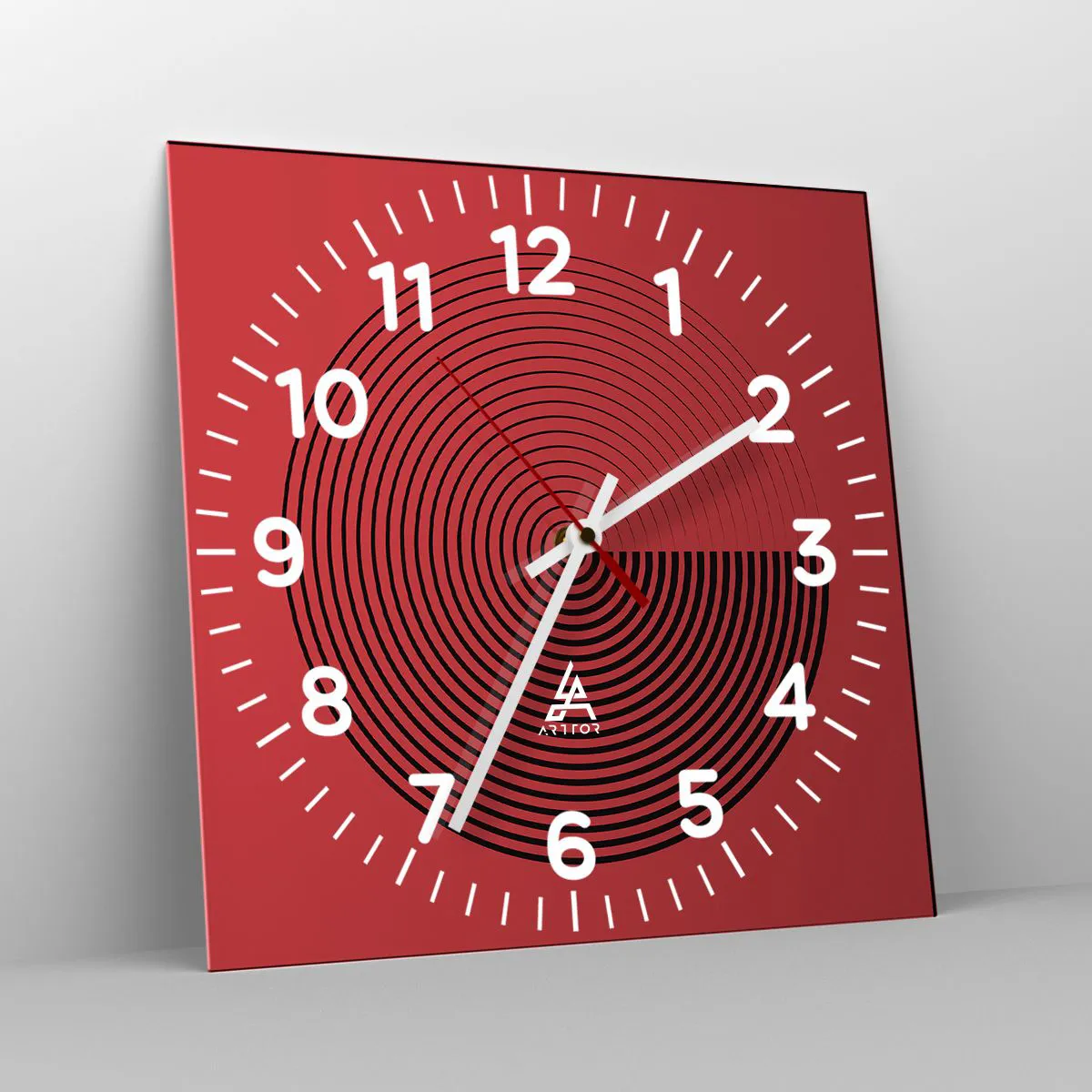 Relógio de parede - Relógio em vidro - Movimento circular - 40x40 cm