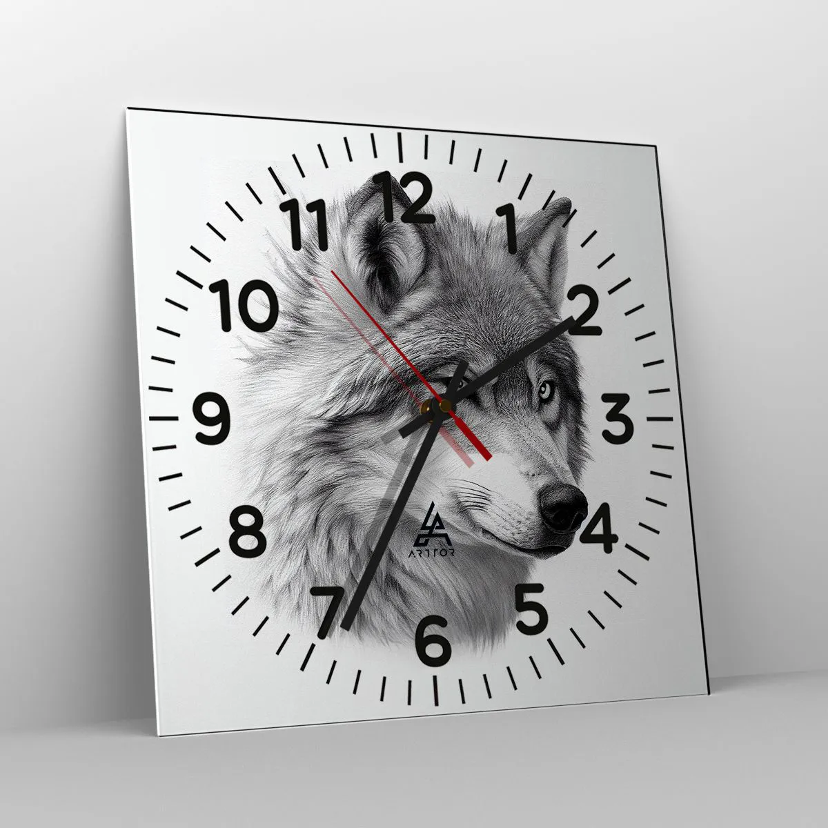 Ceas de perete - Ceas pe sticlă - Alfa - fără îndoială - 40x40 cm