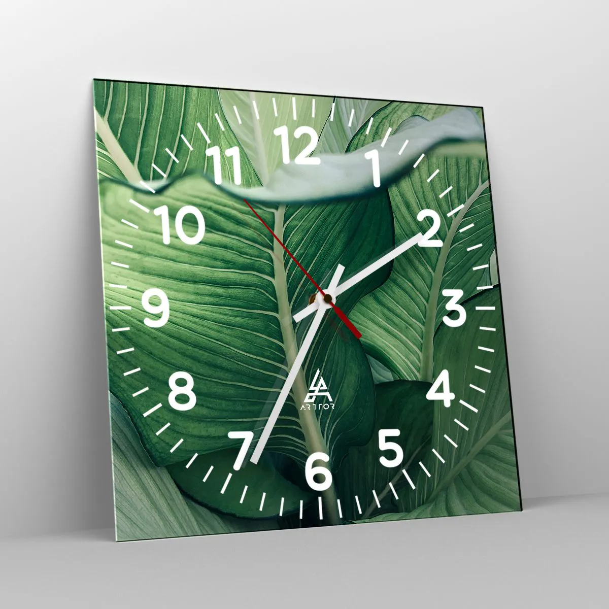 Reloj de pared - Reloj de vidrio - Vida intensamente verde - 40x40 cm