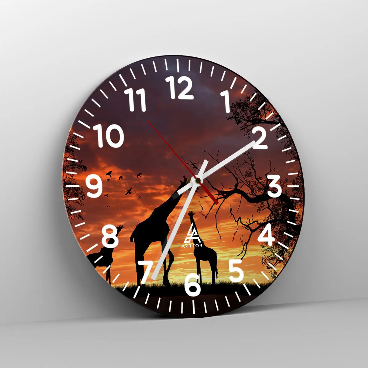 Wanduhr - Glasuhr - Ein kleines Abendessen mit deinen Liebsten - 30x30 cm