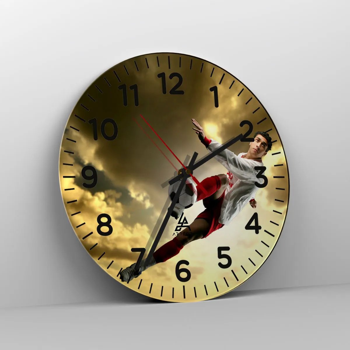 Relógio de parede - Relógio em vidro - O céu do futebol - 30x30 cm