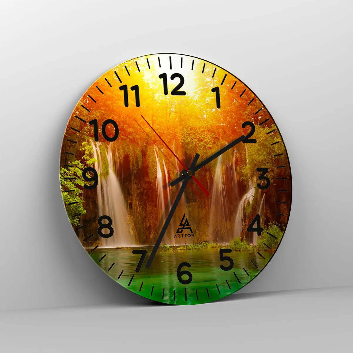 Relógio de parede - Relógio em vidro - Ao sol e à sombra - 30x30 cm