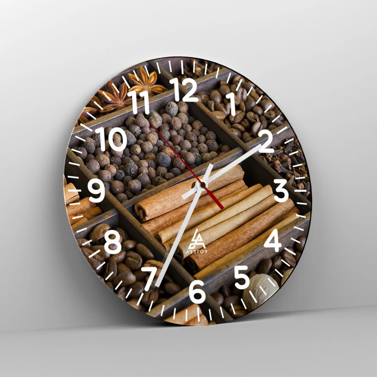 Horloge murale - Pendule murale - Trésor d'arômes - 30x30 cm