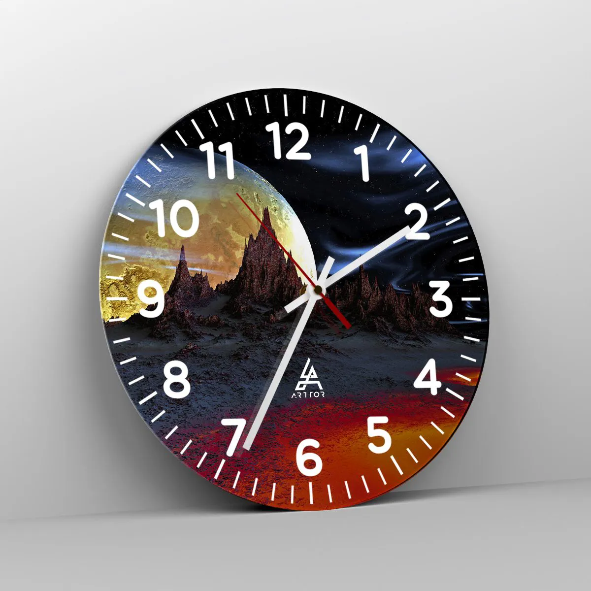 Relógio de parede - Relógio em vidro - Mundo desconhecido - 30x30 cm