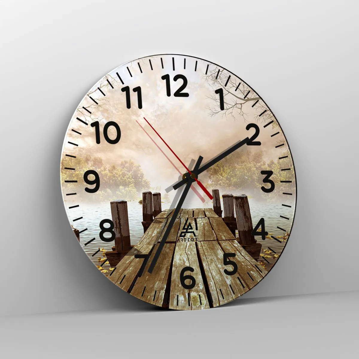 Wall clock - Clock on glass - Gentle Sadness of Autumn - 30x30 cm
