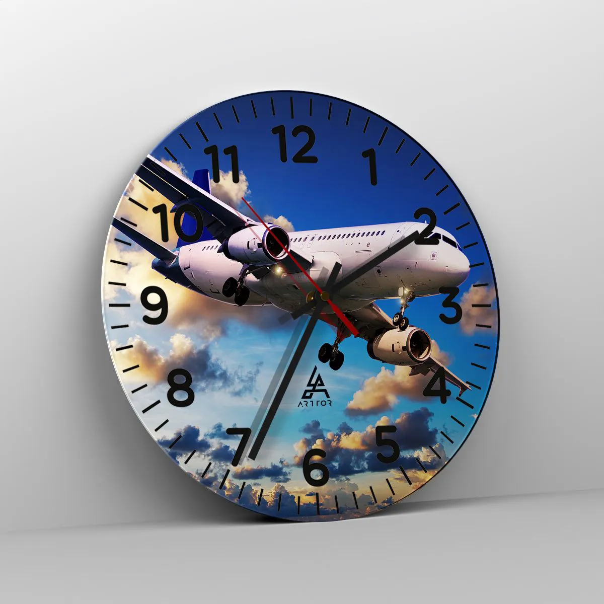 Wandklok - Klok - Een reis in wit en blauw - 30x30 cm