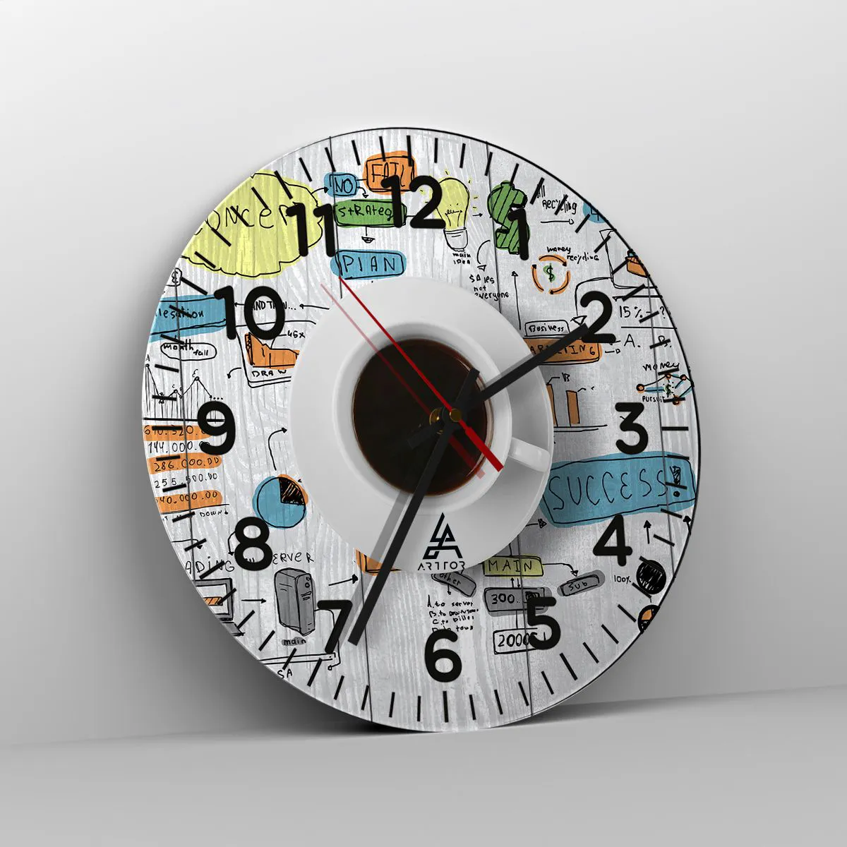 Wanduhr - Glasuhr - Zeit für eine Pause - 30x30 cm