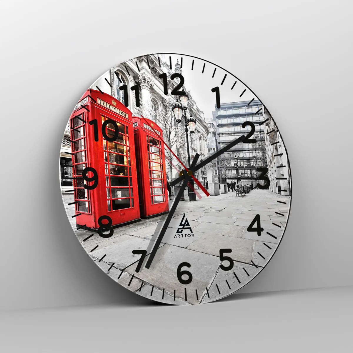 Relógio de parede - Relógio em vidro - Bem-vindo a Londres - 30x30 cm