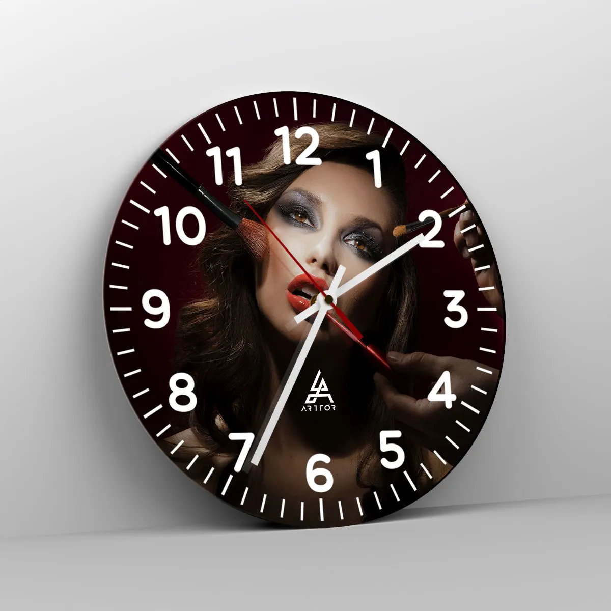 Ceas de perete - Ceas pe sticlă - Frumoasă visătoare - 30x30 cm