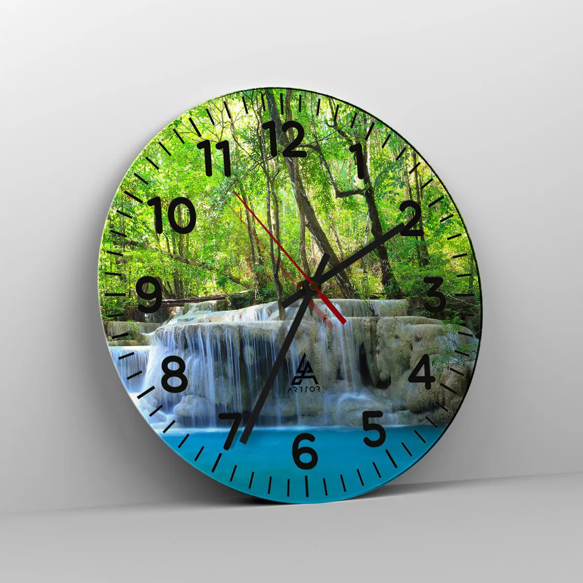 Orologio da parete - Orologio in Vetro - Annegare nel turchese e nel verde - 30x30 cm