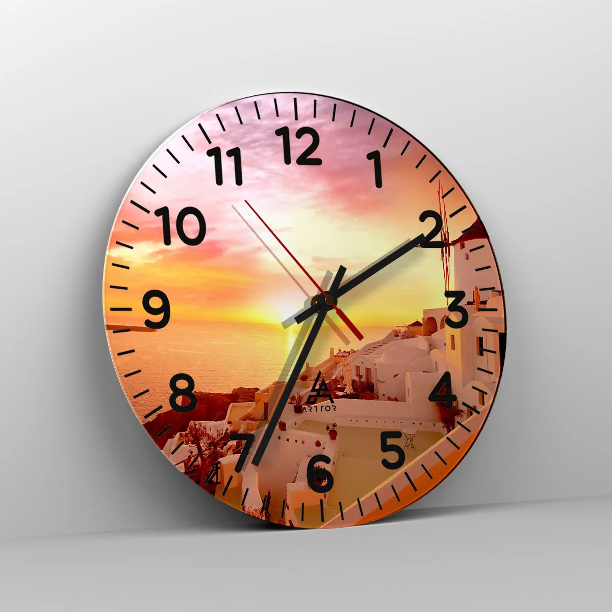 Orologio da parete - Orologio in Vetro - Sciogliersi nel bianco e nell'oro - 30x30 cm