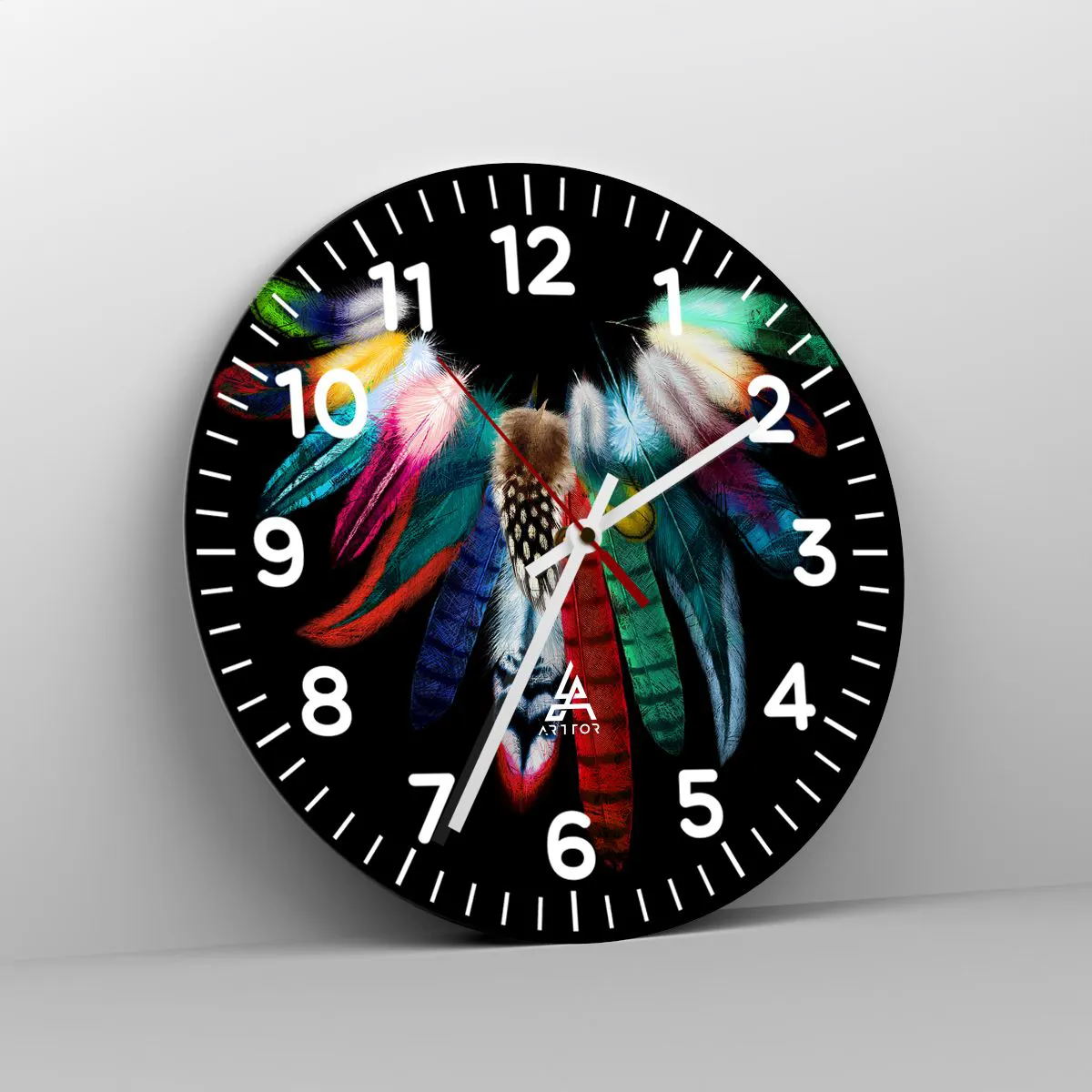 Wall clock - Clock on glass - Indian Necklace - 30x30 cm