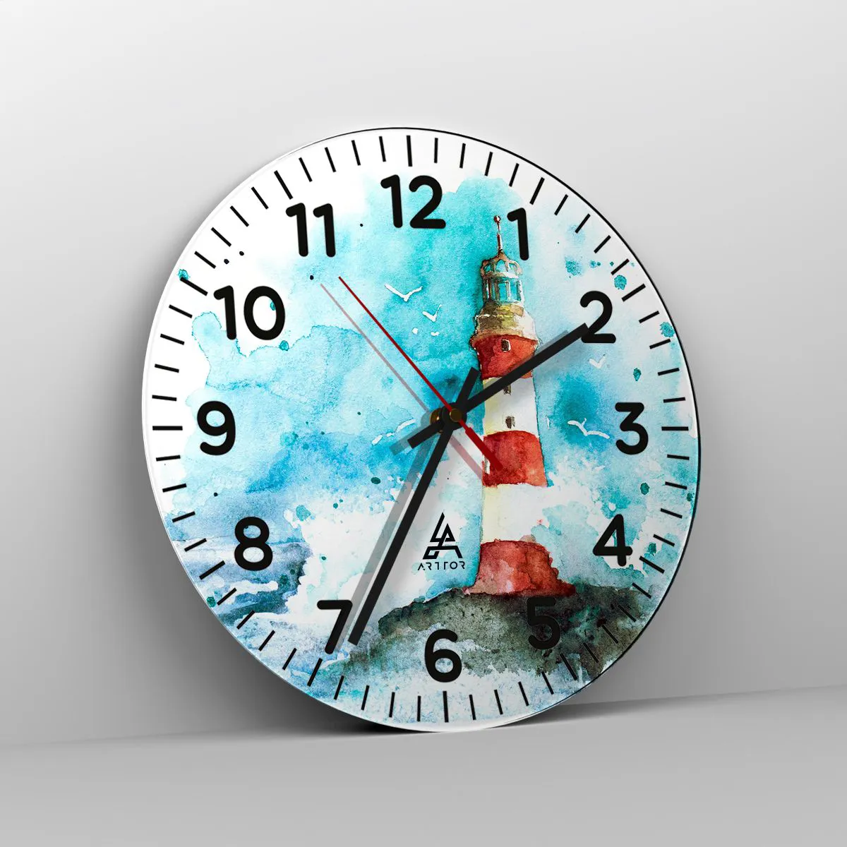 Relógio de parede - Relógio em vidro - Unidade dos elementos da natureza - 30x30 cm