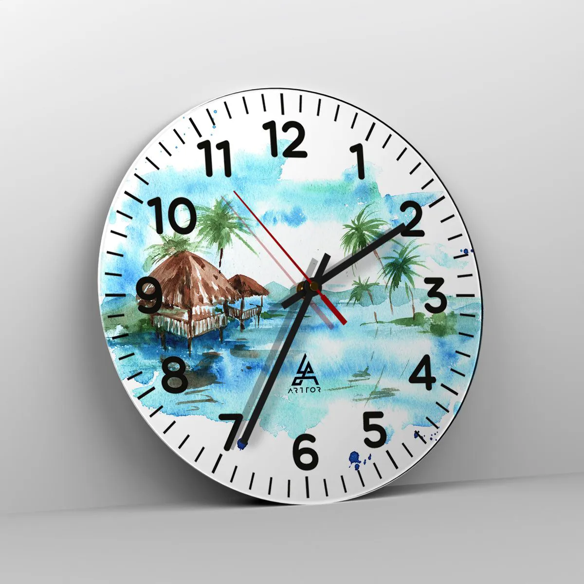 Wanduhr - Glasuhr - Irgendwo im Pazifik - 30x30 cm