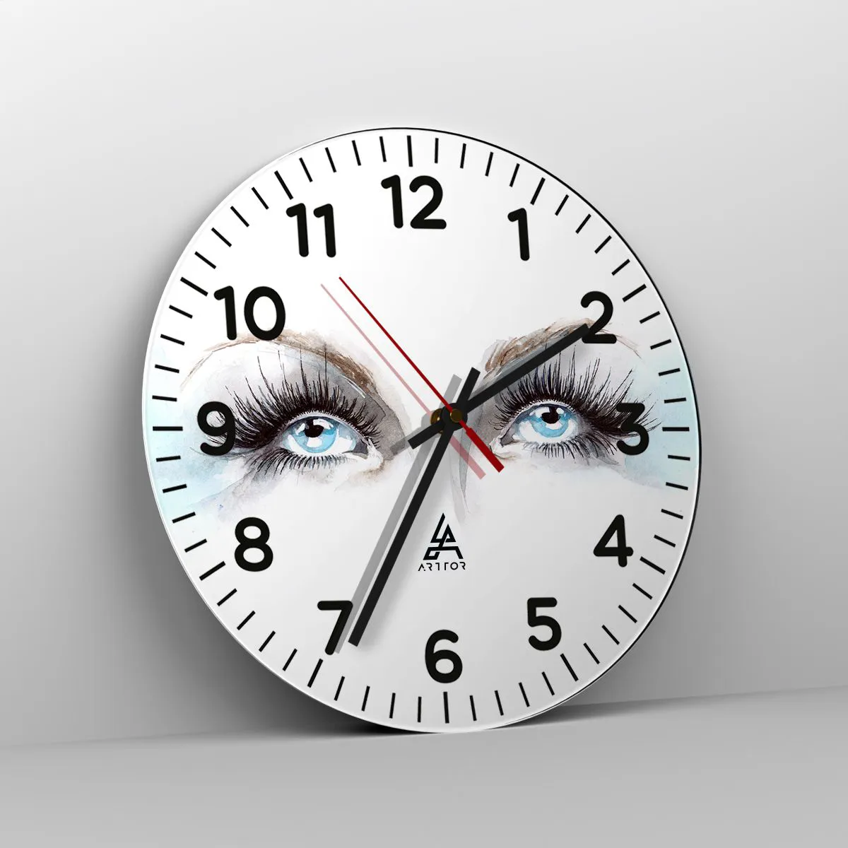 Wall clock - Clock on glass - Eyes ofaAn Angel? - 30x30 cm