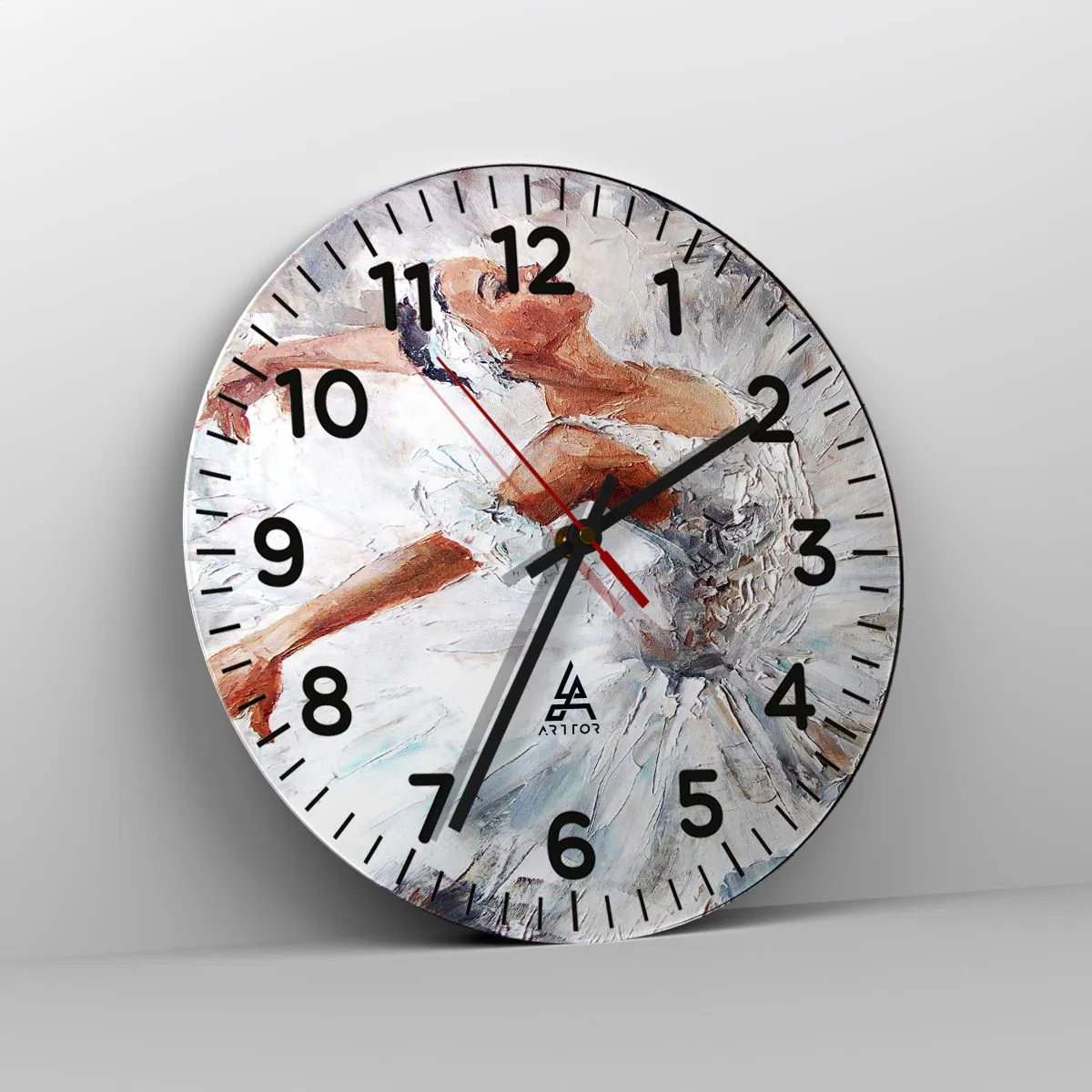 Relógio de parede - Relógio em vidro - Delicado e leve como tule - 30x30 cm