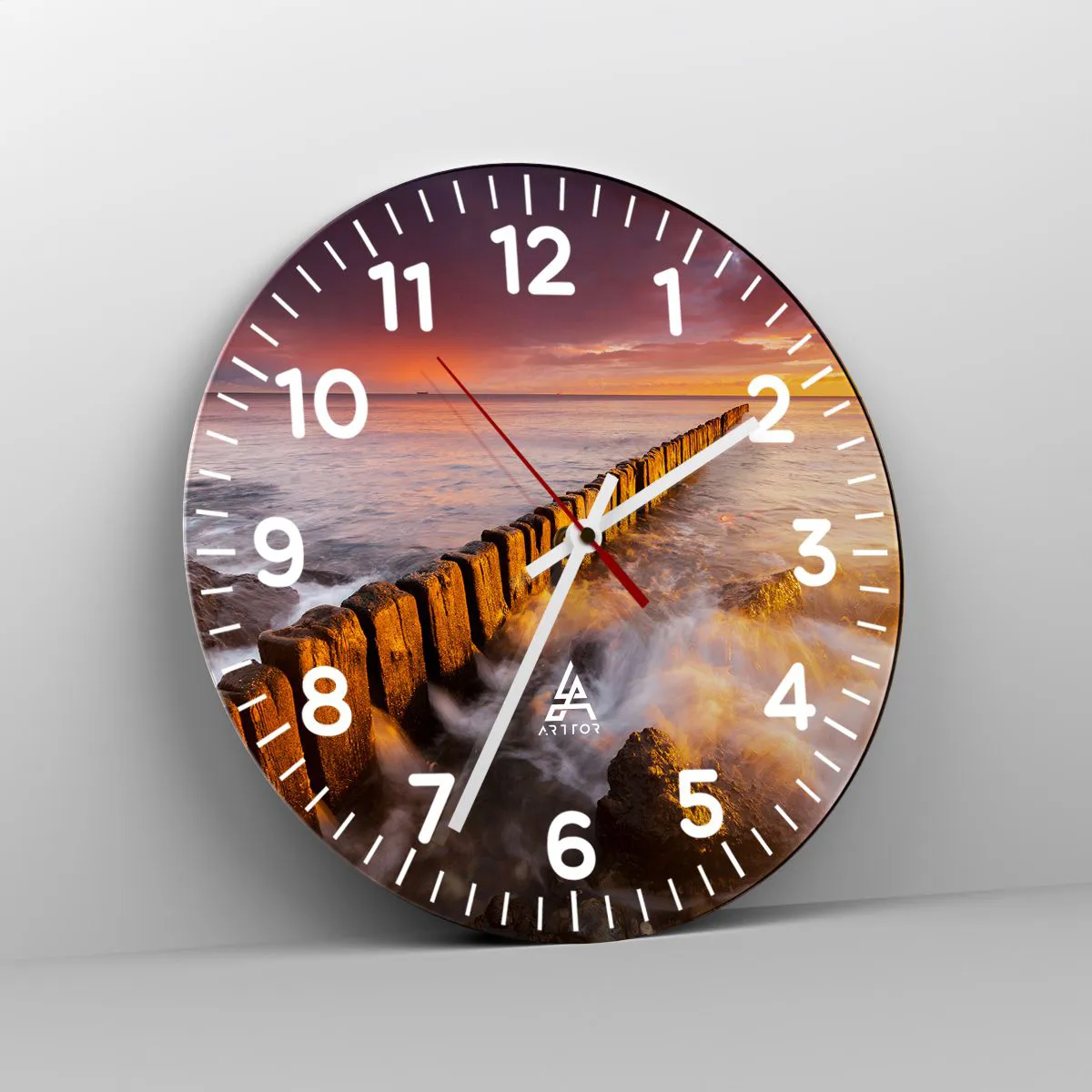 Wanduhr - Glasuhr - Die Sanftheit der Wellen - 30x30 cm