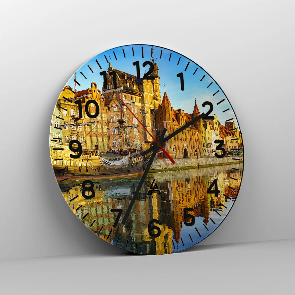 Ceas de perete - Ceas pe sticlă - Trecutul în oglindă - 30x30 cm