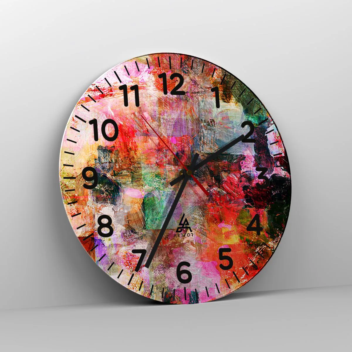 Ceas de perete - Ceas pe sticlă - O călătorie prin roz - 30x30 cm