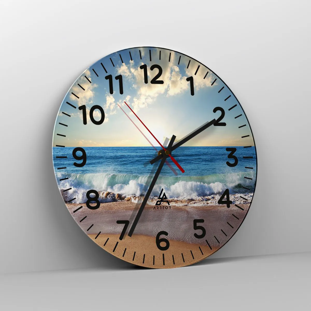 Relógio de parede - Relógio em vidro - Movimento e quietude ao mesmo tempo - 30x30 cm