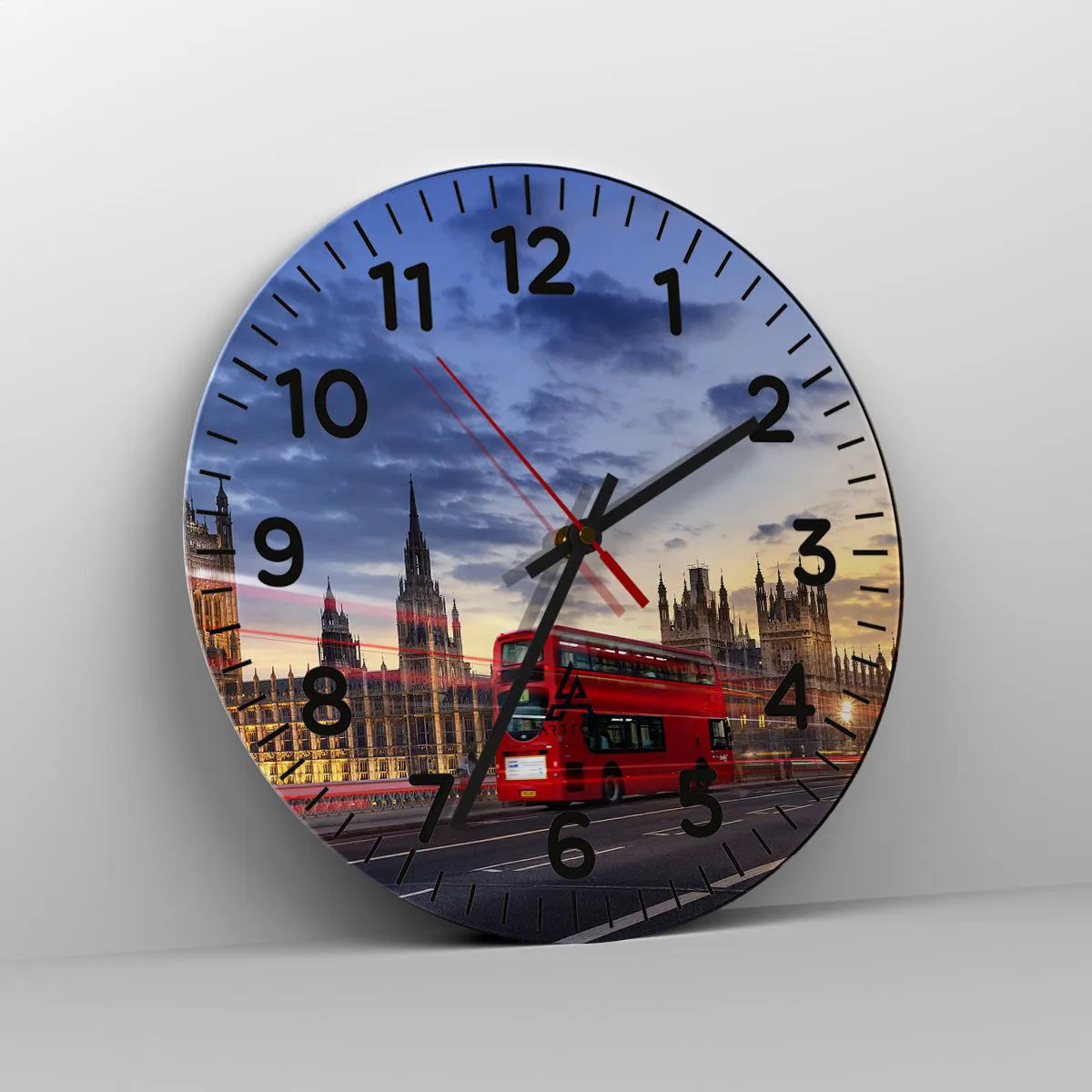 Ceas de perete - Ceas pe sticlă - Semne distinctive - 30x30 cm