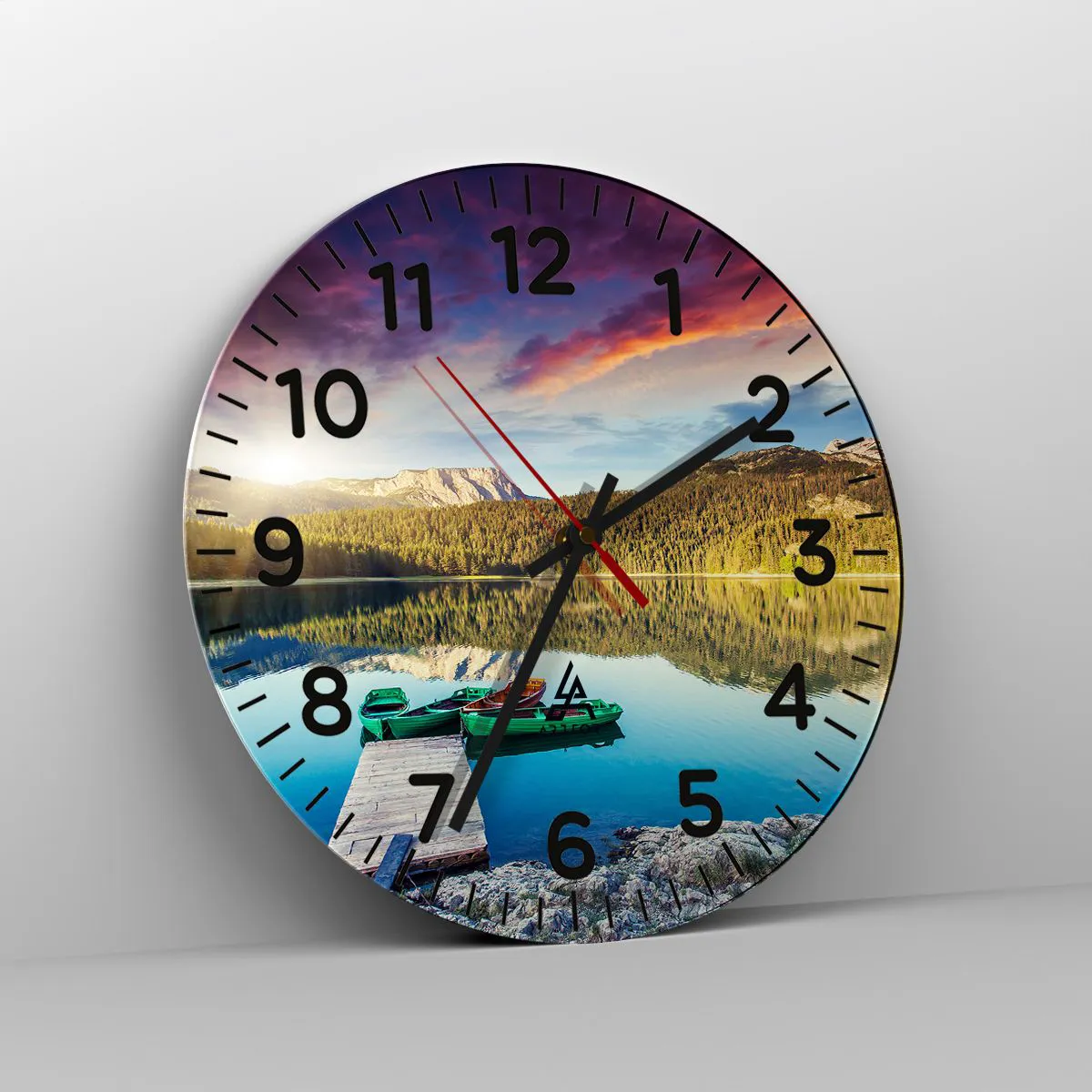 Zegar ścienny - Nad wodą gładką jak lustro - 30x30 cm