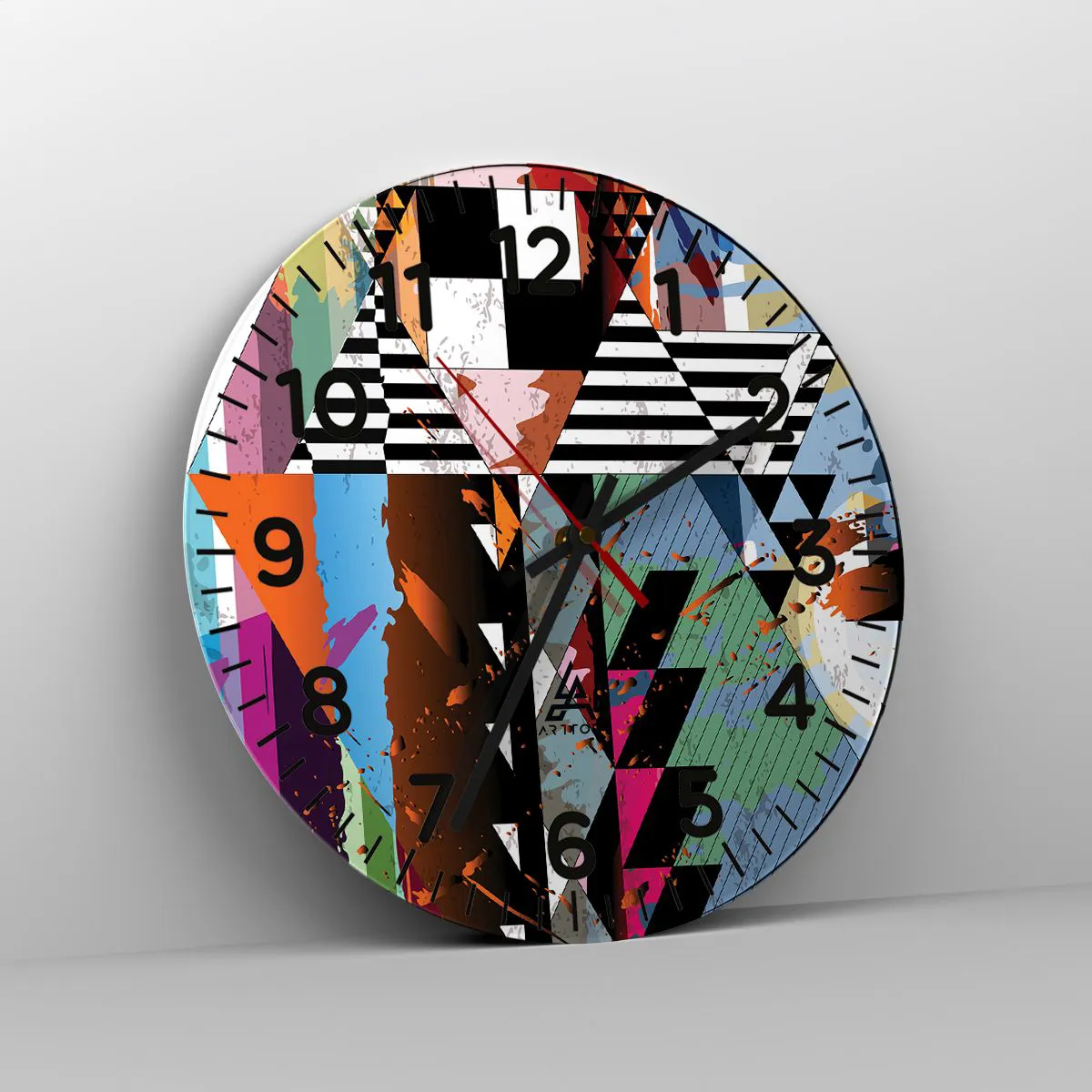 Reloj de pared - Reloj de vidrio - Geométrico y orgánico - 30x30 cm