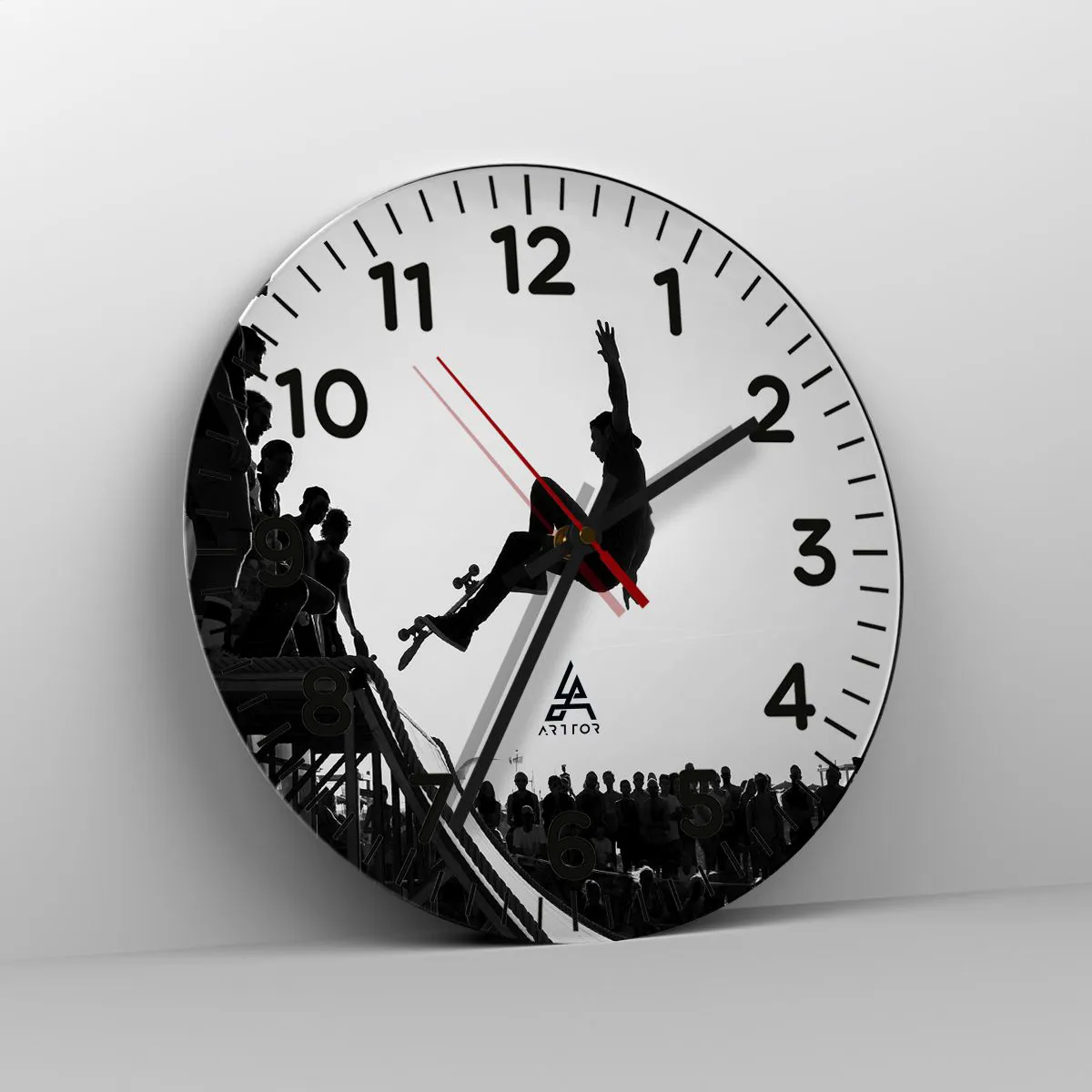 Relógio de parede - Relógio em vidro - Protagonistas e espectadores - 30x30 cm