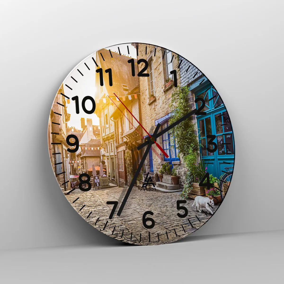 Wanduhr - Glasuhr - Der weiße Geist der Stadt - 30x30 cm