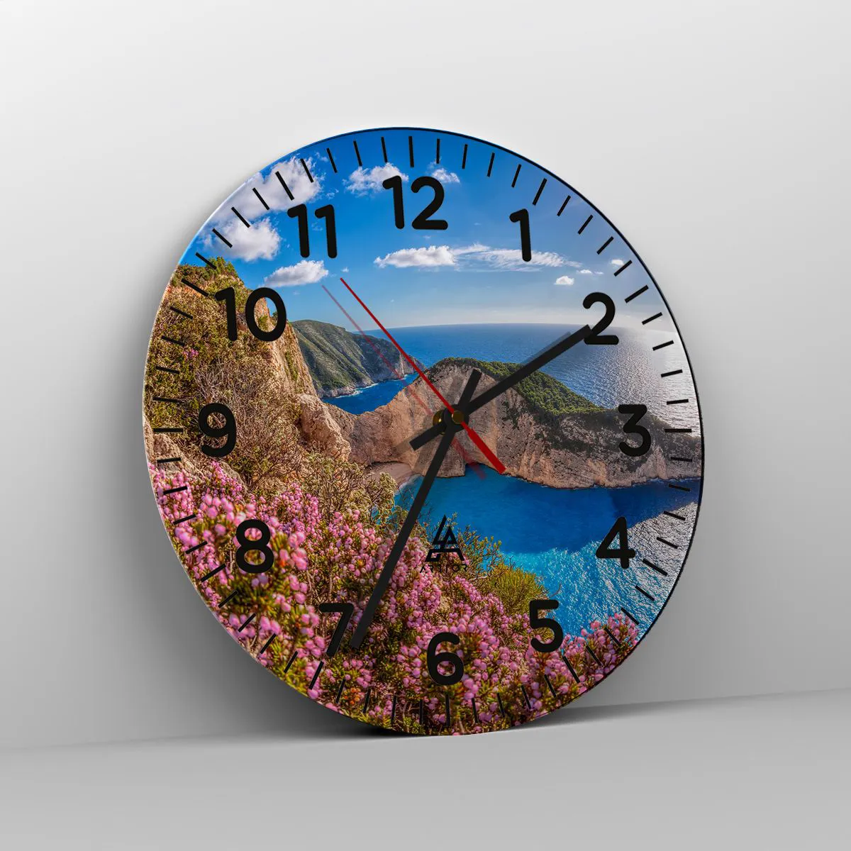 Relógio de parede - Relógio em vidro - As minhas grandes férias gregas - 30x30 cm