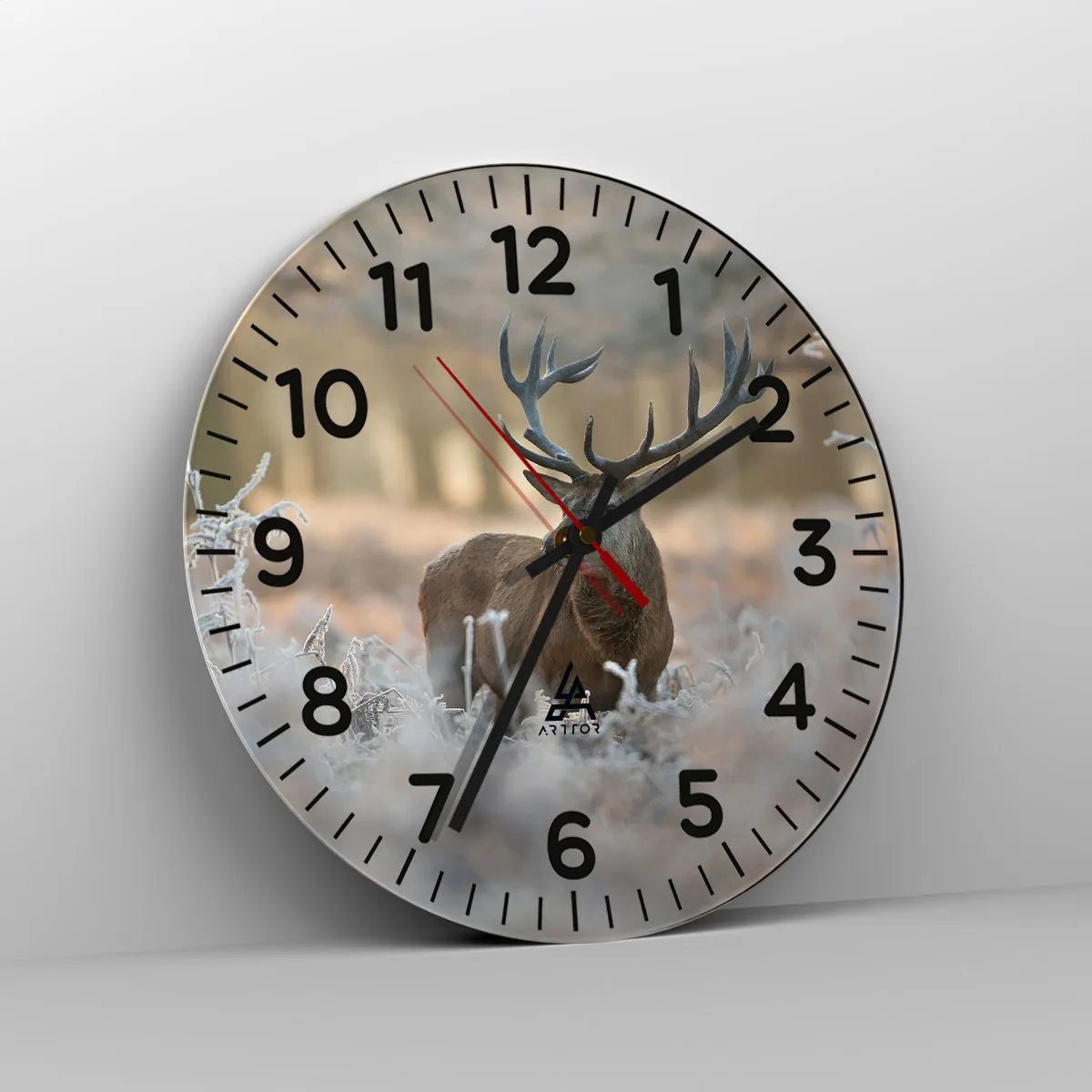 Wanduhr - Glasuhr - Ein flotter Morgen - 30x30 cm