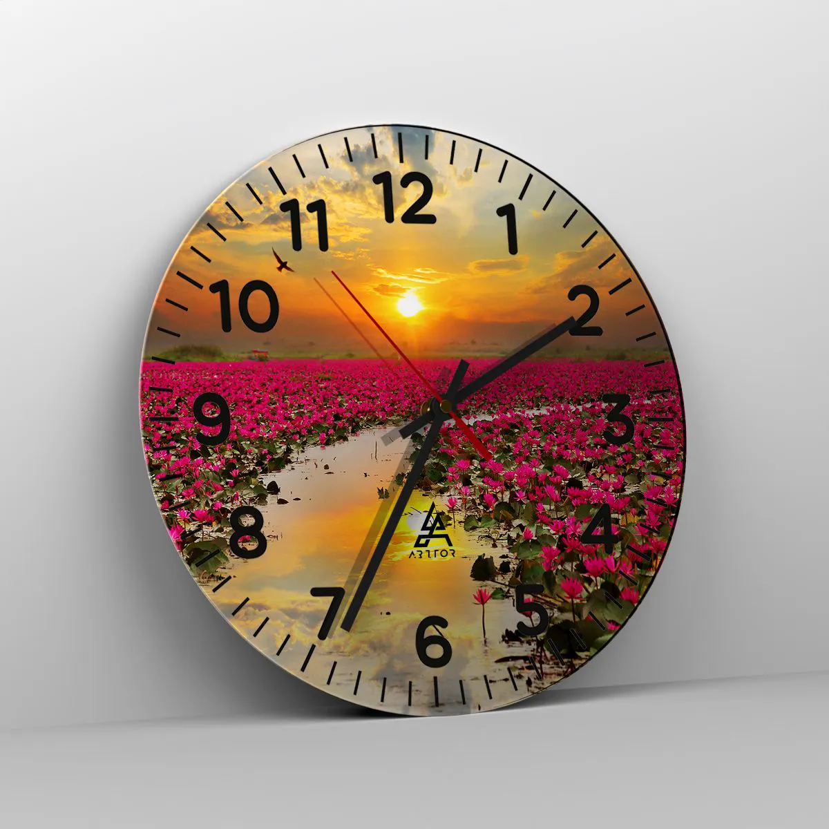 Ceas de perete - Ceas pe sticlă - Viața secretă a lacului - 30x30 cm