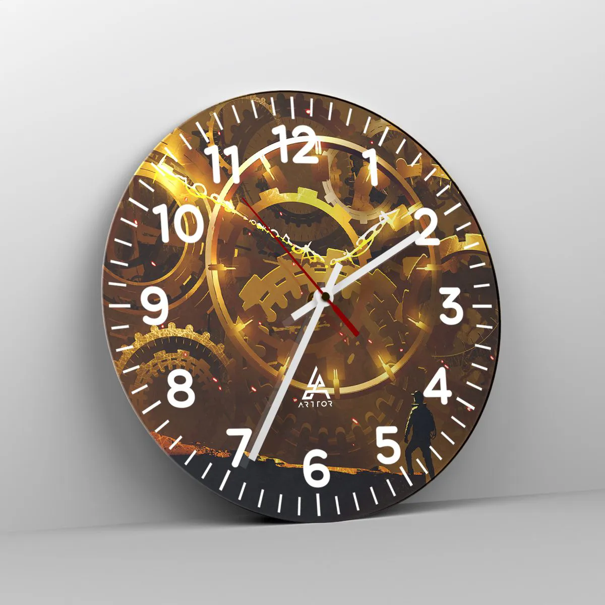Wall clock - Clock on glass - At the Beginning of Time - 30x30 cm