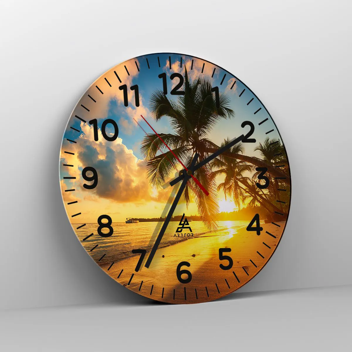 Wanduhr - Glasuhr - Karibischer Traum - 30x30 cm