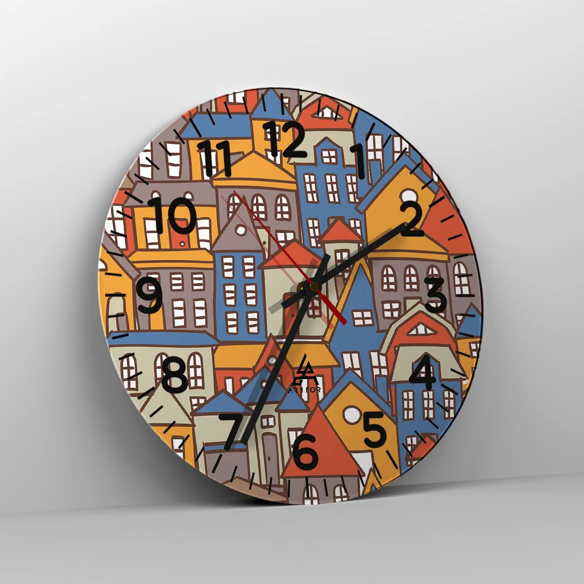 Relógio de parede - Relógio em vidro - Atrás da casa - 30x30 cm