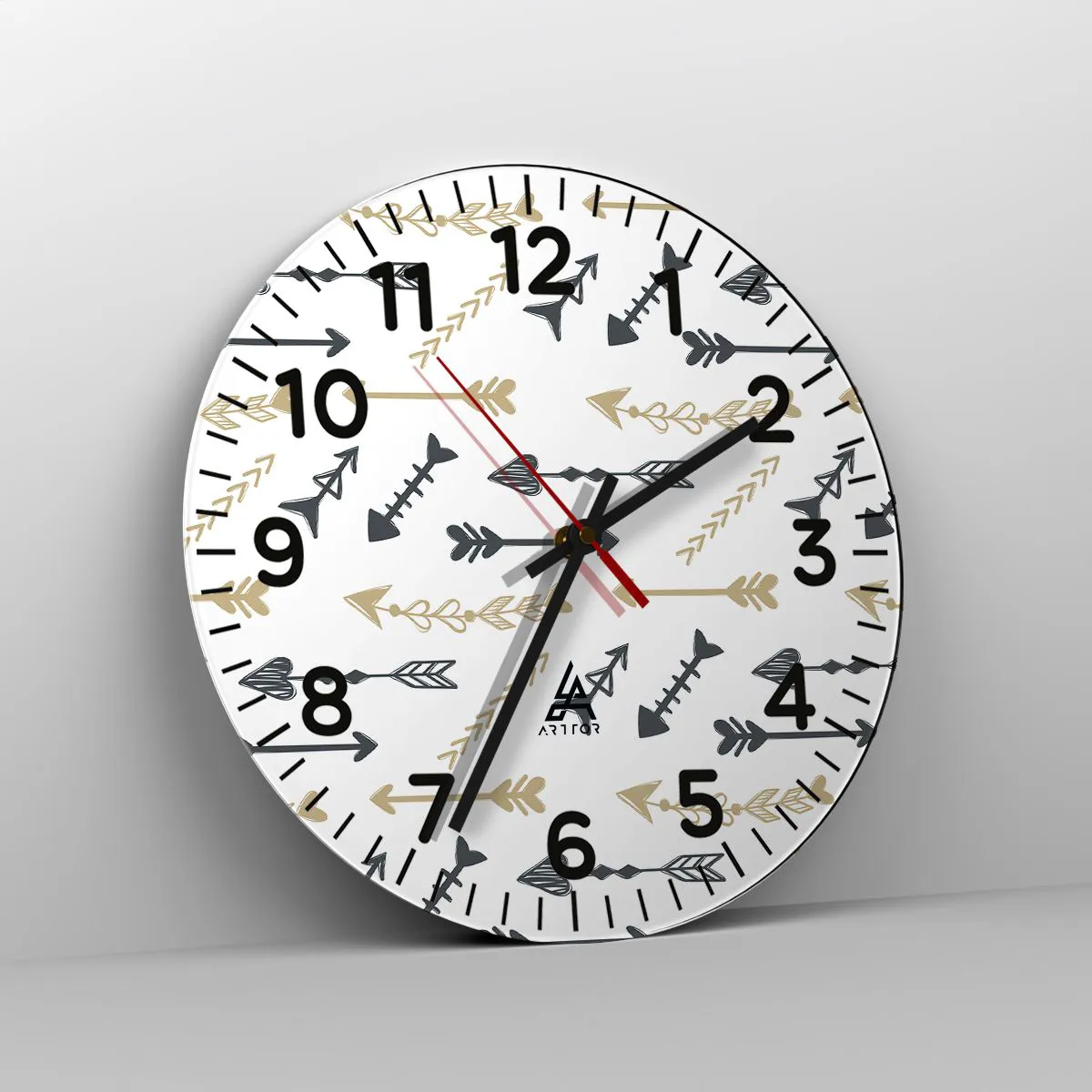 Wanduhr - Glasuhr - Der Traum des Bogenschützen - 30x30 cm