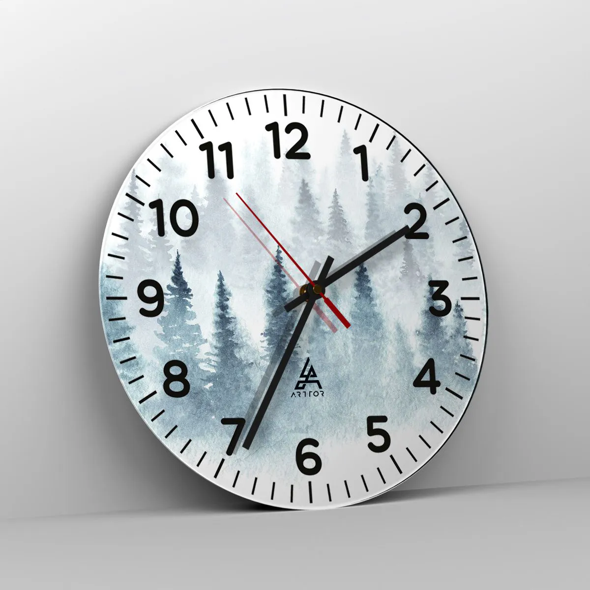 Ceas de perete - Ceas pe sticlă - Înfășurate în ceață - 30x30 cm