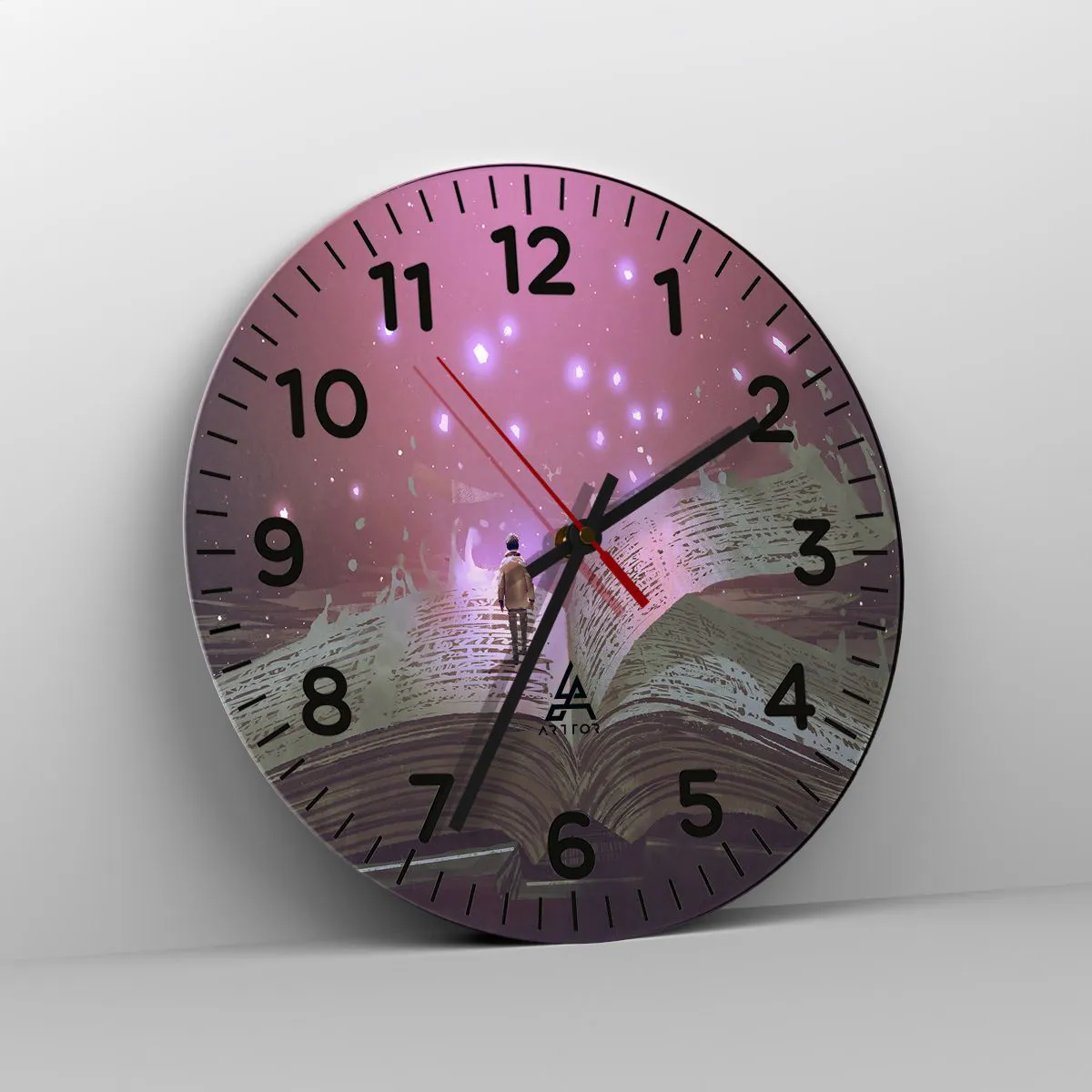 Ceas de perete - Ceas pe sticlă - O invitație către o altă lume - citiți! - 30x30 cm