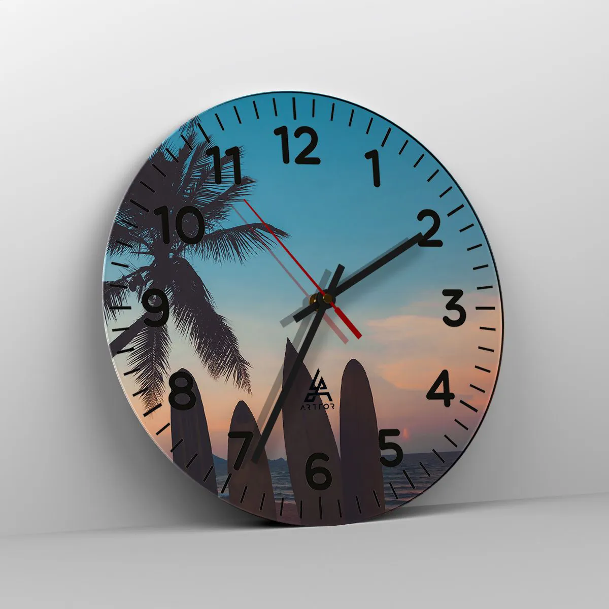 Wall clock - Clock on glass - Tomorrow Will Be Fun Too - 30x30 cm