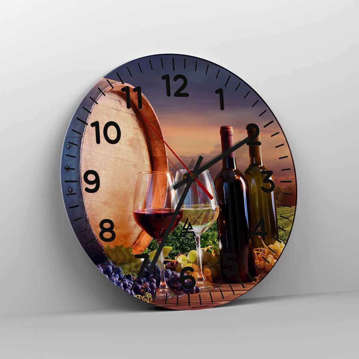 Väggklocka - Klocka på glas - Här smakar livet - 30x30 cm